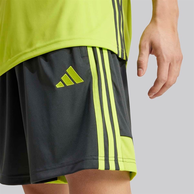 adidas Mens Tiro 25 Essentials Shorts Carbon/Semi Solar Yellow - Image 3