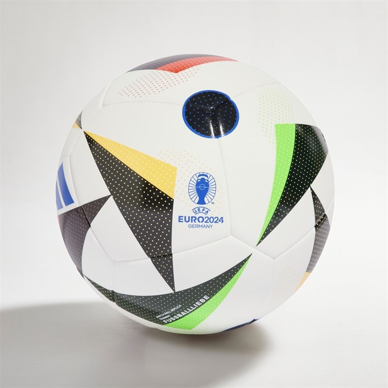 adidas Mens Euro 24 Training Football White/Black/Glow Blue - Image 2
