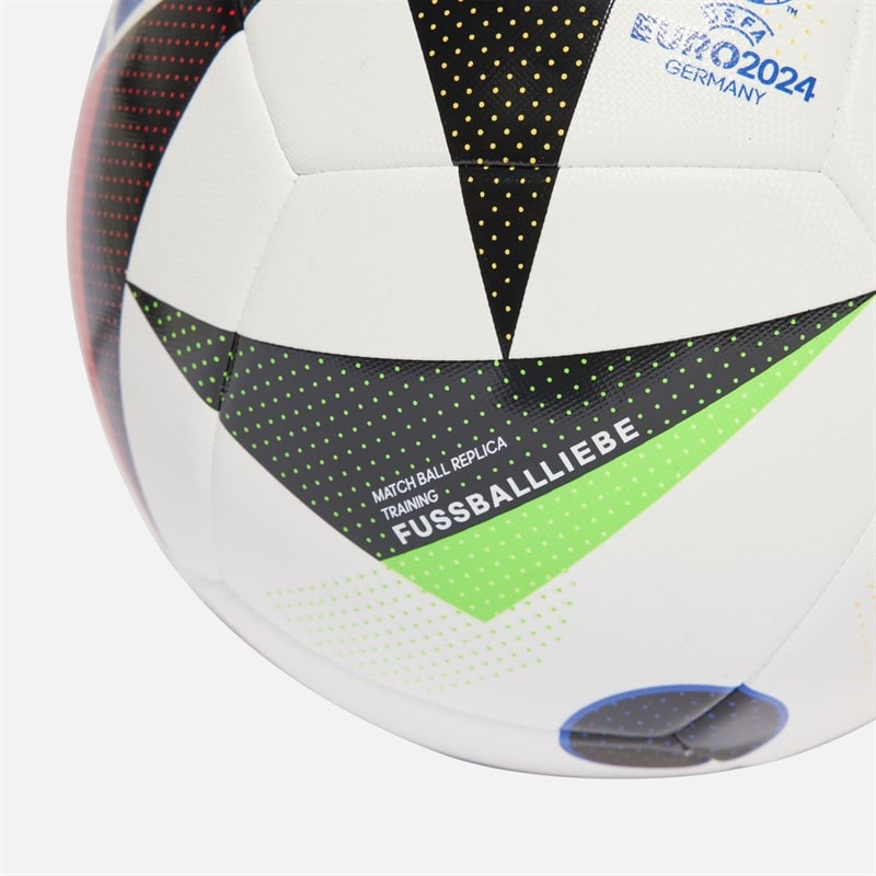 adidas Mens Euro 24 Training Football White/Black/Glow Blue - Image 3