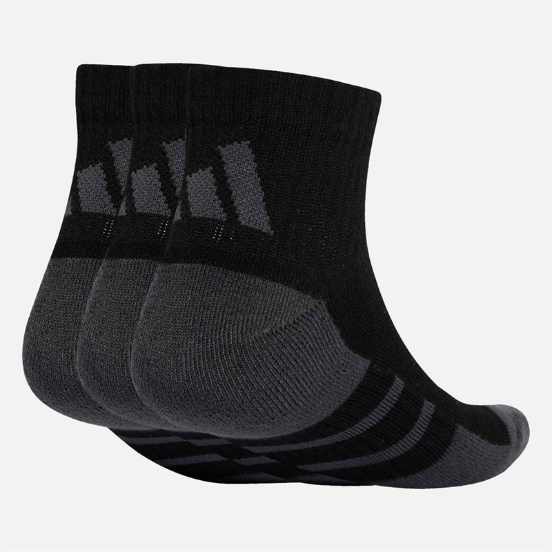 adidas Mens Essentials Climacool Three Pack Quarter Socks Black/Grey Six - Image 2