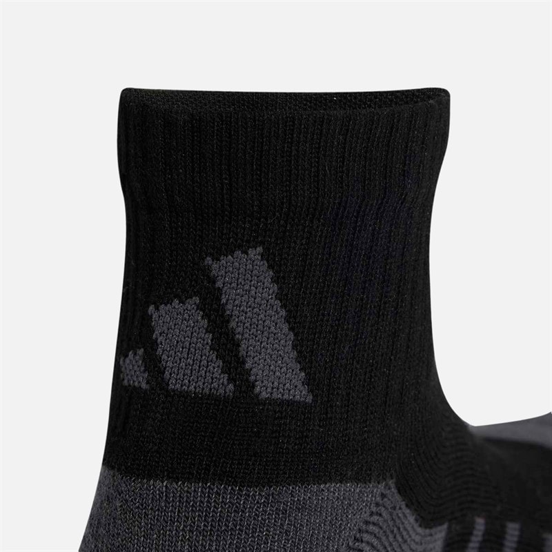 adidas Mens Essentials Climacool Three Pack Quarter Socks Black/Grey Six - Image 4