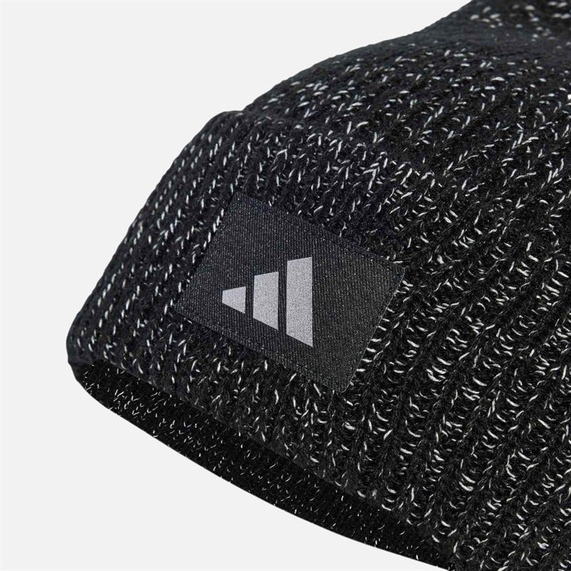 adidas Mens Run X Climawarm Beanie Black/Reflective Silver - Image 3