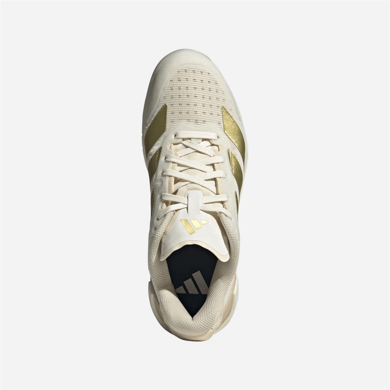 adidas Womens Courterblast Adizero Indoor Court Shoes Off White/Gold Metallic/Crystal Sand - Image 4
