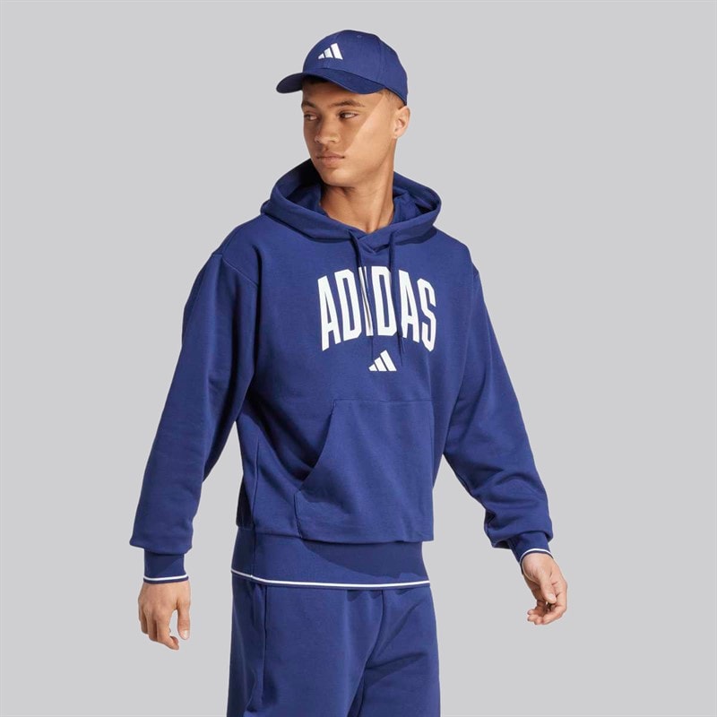 adidas Mens Collegiate Hoodie Dark Blue/White - Image 2
