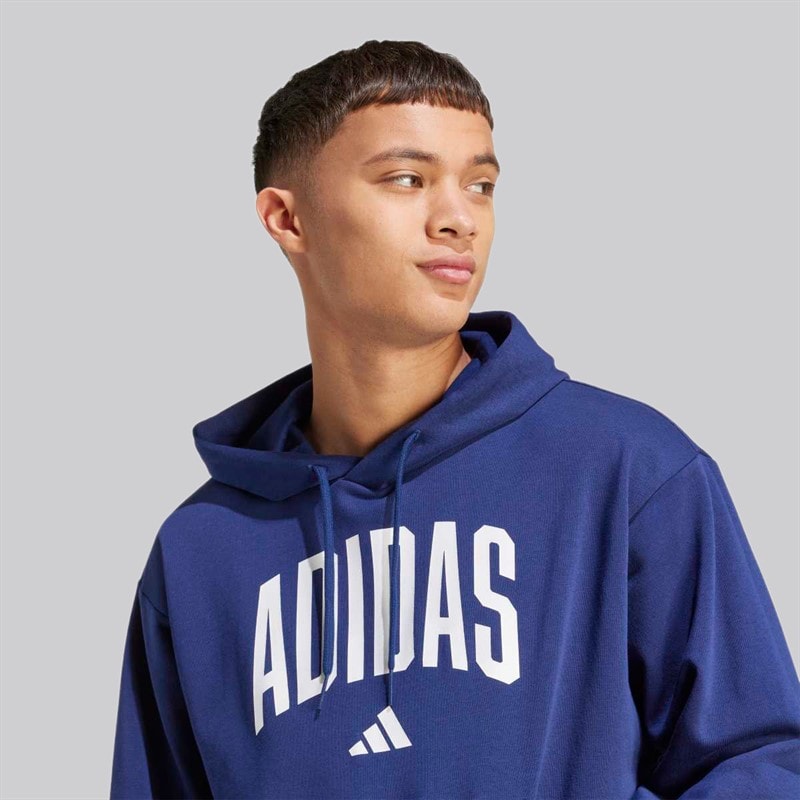 adidas Mens Collegiate Hoodie Dark Blue/White - Image 4