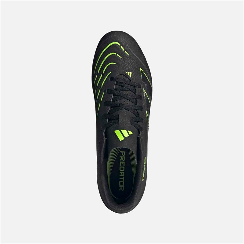 adidas Mens Predator Club FG/MG Firm Ground/Multi Ground Football Boots Core Black/Carbon/Lucid Lemon - Image 4