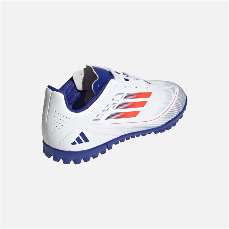 adidas Junior F50 Club TF Astro Football Boots Cloud White/Solar Red/Lucid Blue - Image 3
