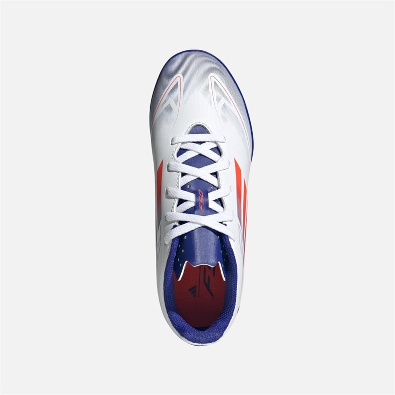 adidas Junior F50 Club TF Astro Football Boots Cloud White/Solar Red/Lucid Blue - Image 4
