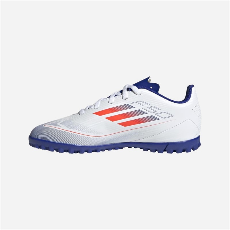 adidas Junior F50 Club TF Astro Football Boots Cloud White/Solar Red/Lucid Blue - Image 5