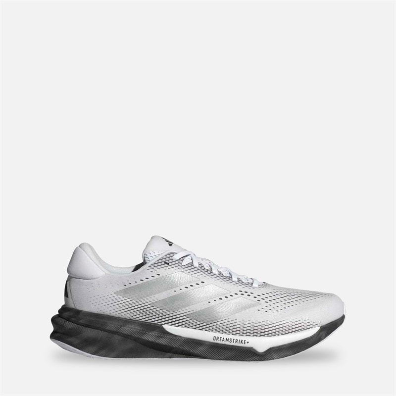 adidas Mens Supernova Stride 2 Neutral Running Shoes Footwear White/Silver Metallic/Core Black
