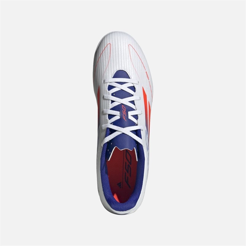 adidas Mens F50 Club IN Indoor Football Boots Cloud White/Solar Red/Lucid Blue - Image 4