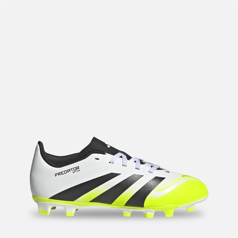 adidas Kids Predator Club FG/MG Firm Ground/Multi Ground Football Boots Cloud White/Core Black/Lucid Lemon - Image 1