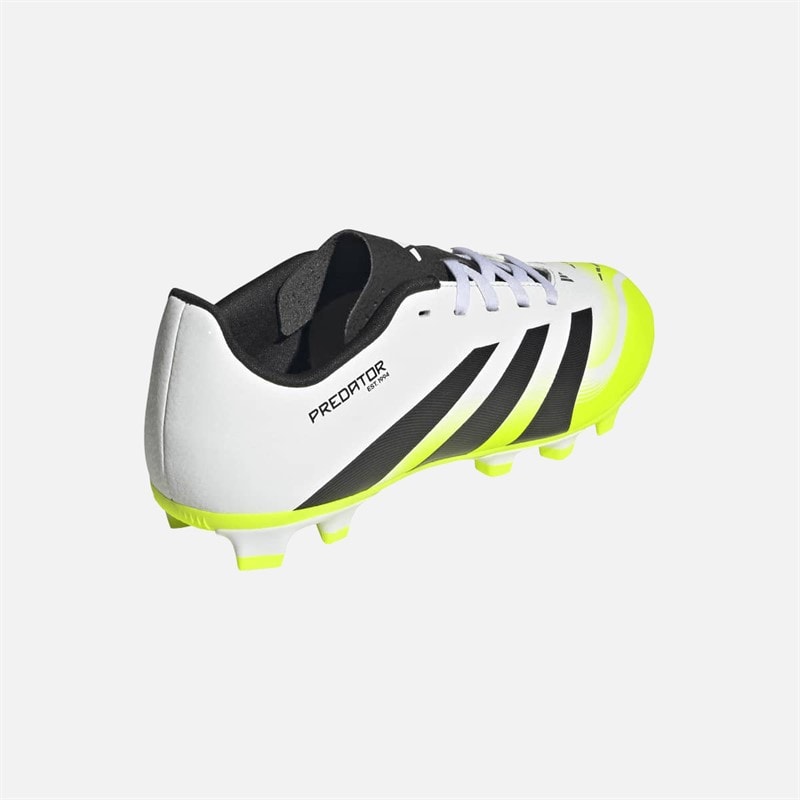 adidas Kids Predator Club FG/MG Firm Ground/Multi Ground Football Boots Cloud White/Core Black/Lucid Lemon - Image 3