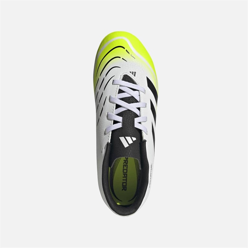 adidas Kids Predator Club FG/MG Firm Ground/Multi Ground Football Boots Cloud White/Core Black/Lucid Lemon - Image 4