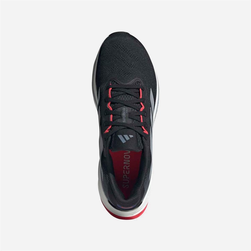 adidas Mens Supernova Rise 2 Neutral Running Shoes Core Black/Halo Silver/Lucid Red - Image 4