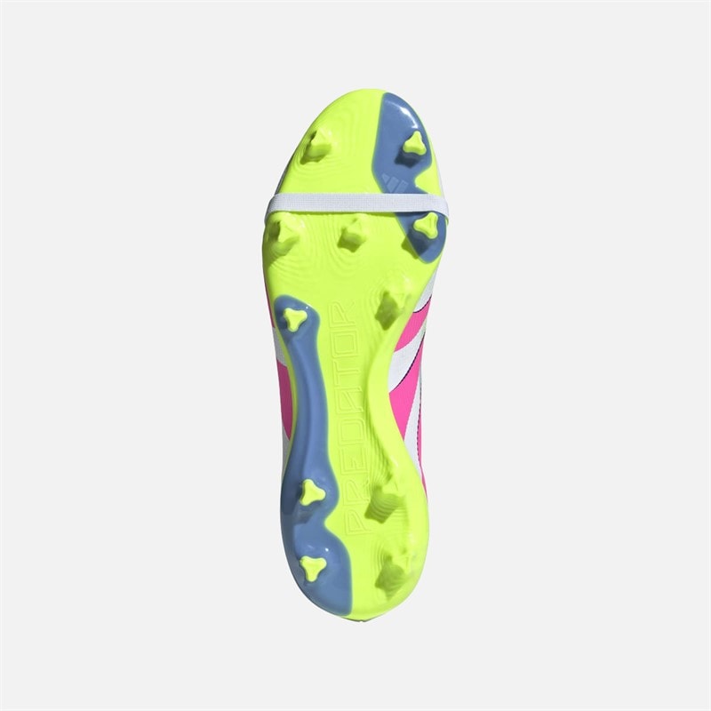 adidas Mens Predator League Tongue FG/MG Firm Ground/Multi Ground Football Boots Cloud White/Lucid Lemon/Lucid Pink - Image 2