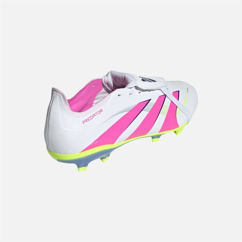 adidas Mens Predator League Tongue FG/MG Firm Ground/Multi Ground Football Boots Cloud White/Lucid Lemon/Lucid Pink - Image 3