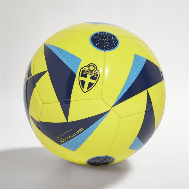 adidas Mens SVFF Sverige Club Training Football Bright Yellow/Navy Blue/Pulse Blue - Image 2
