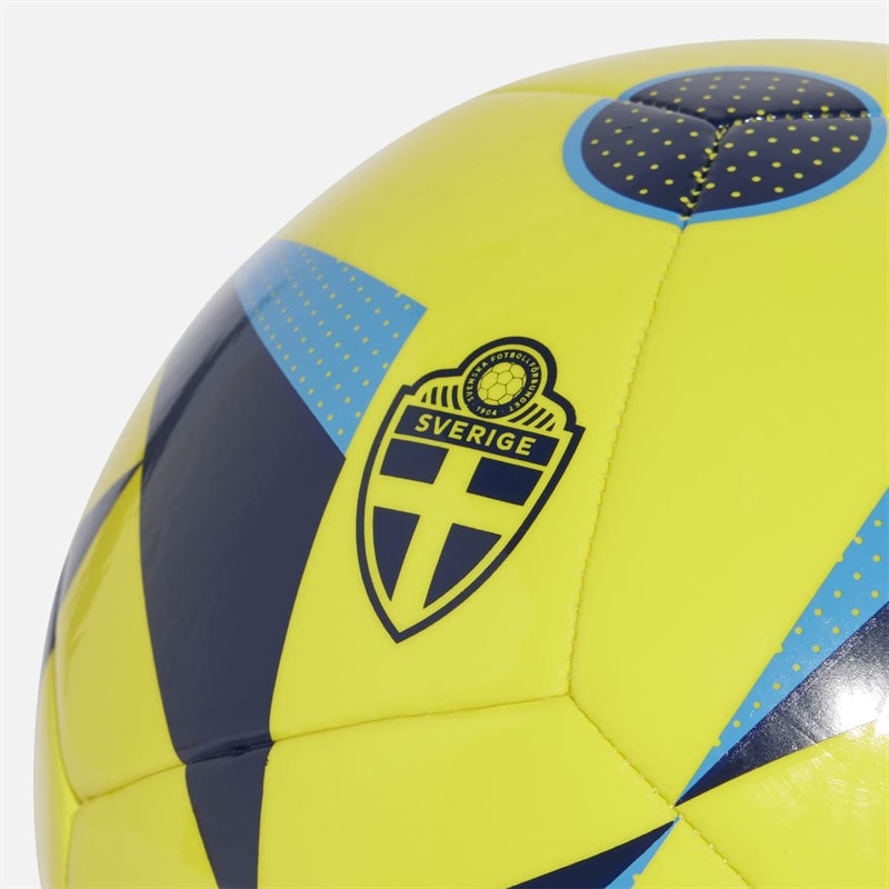 adidas Mens SVFF Sverige Club Training Football Bright Yellow/Navy Blue/Pulse Blue - Image 4