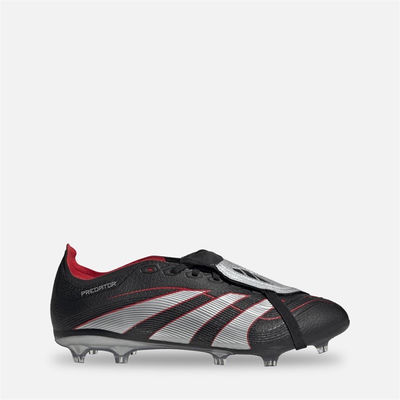 adidas Mens Predator League Tongue BSR Obsidian Strike FG/MG Firm Ground/Multi Ground Football Boots Core Black/Silver Metallic/Vivid Red