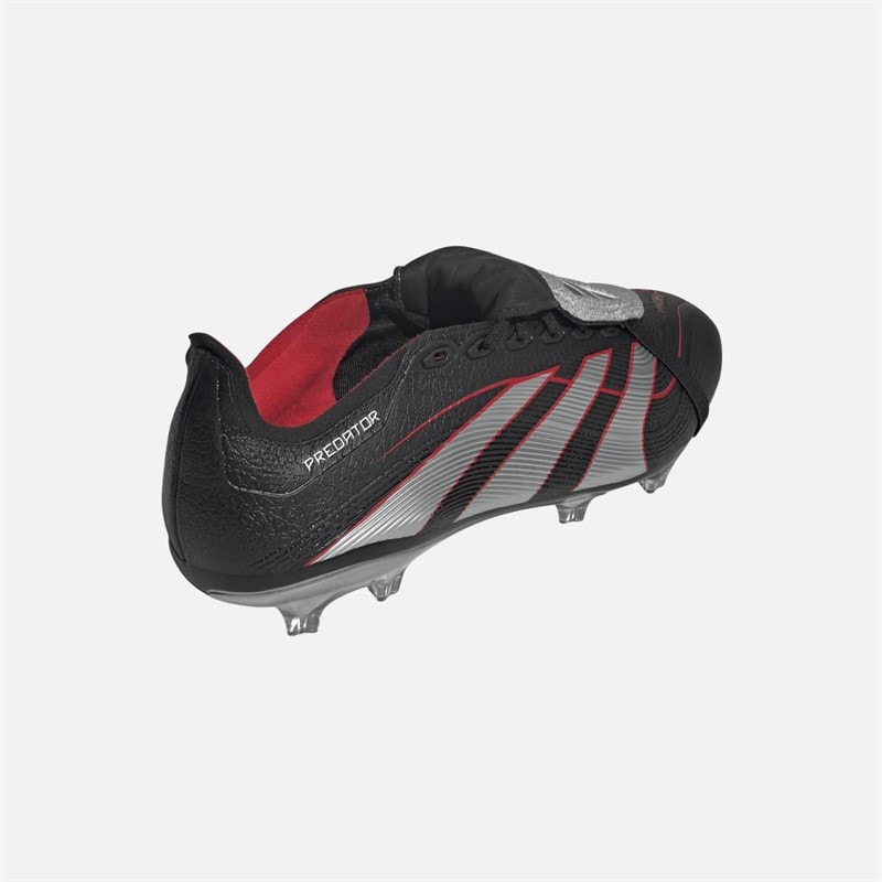 adidas Mens Predator League Tongue BSR Obsidian Strike FG/MG Firm Ground/Multi Ground Football Boots Core Black/Silver Metallic/Vivid Red - Image 3