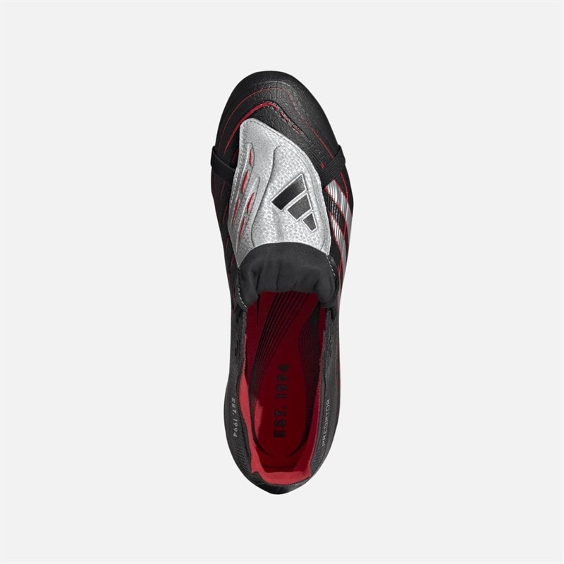 adidas Mens Predator League Tongue BSR Obsidian Strike FG/MG Firm Ground/Multi Ground Football Boots Core Black/Silver Metallic/Vivid Red - Image 4