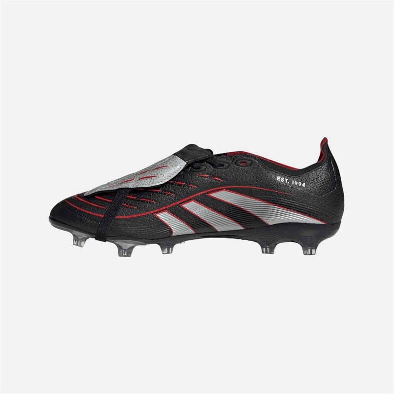 adidas Mens Predator League Tongue BSR Obsidian Strike FG/MG Firm Ground/Multi Ground Football Boots Core Black/Silver Metallic/Vivid Red - Image 5