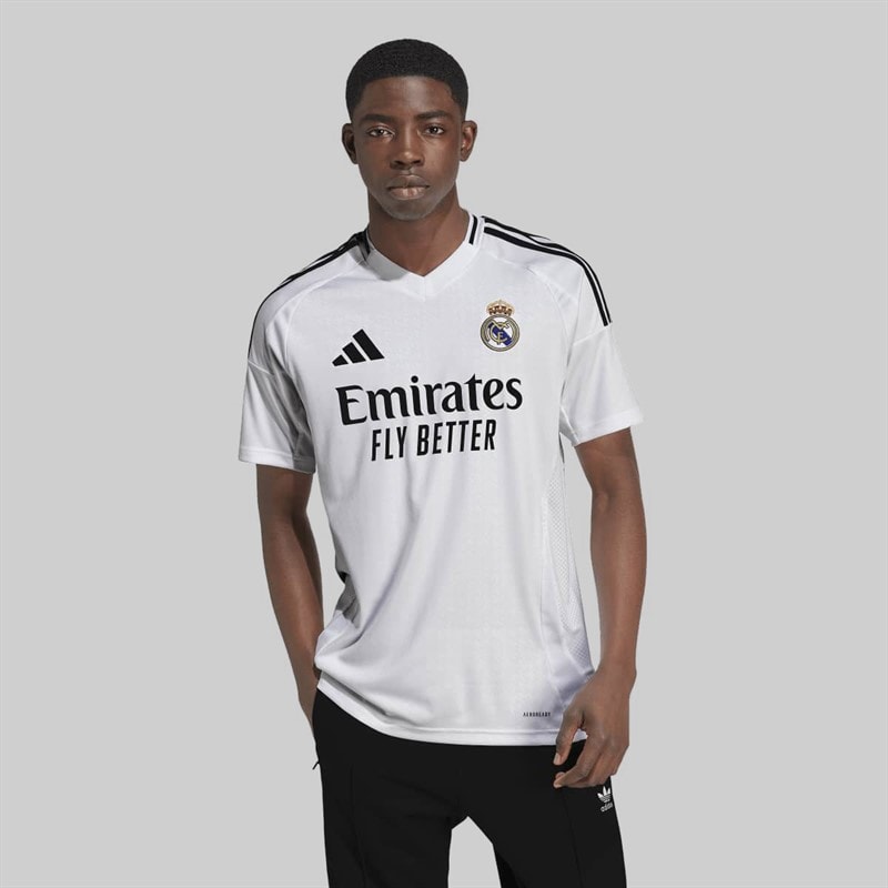 adidas Mens RMCF Real Madrid 24/25 Home Jersey White - Image 1
