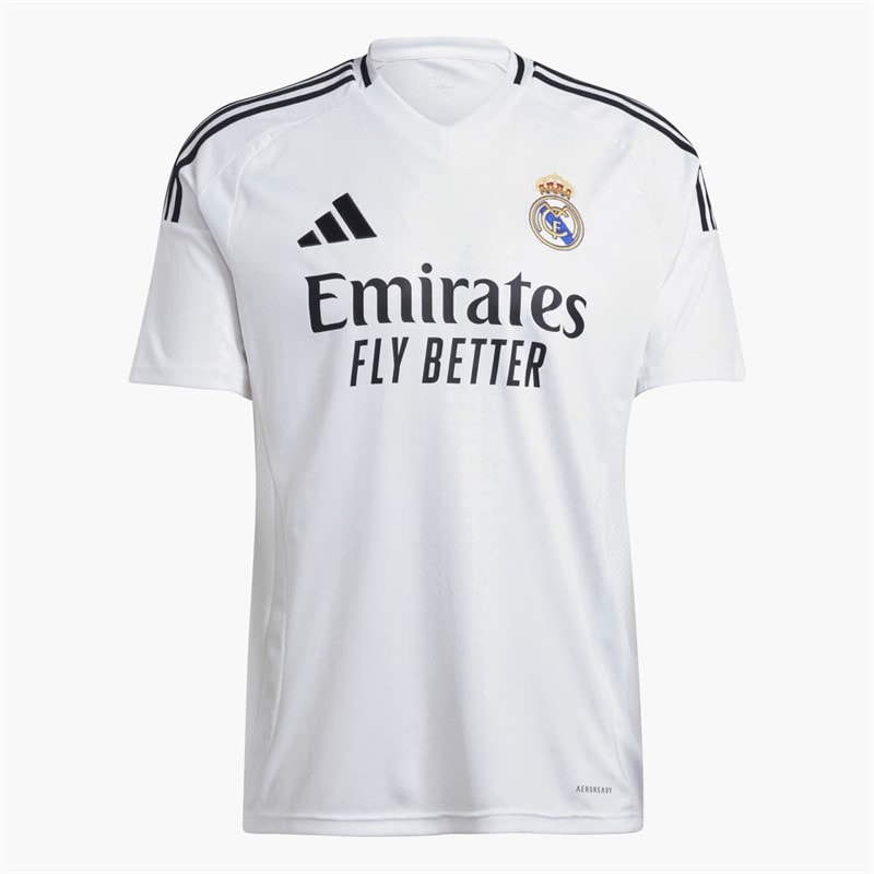 adidas Mens RMCF Real Madrid 24/25 Home Jersey White - Image 5