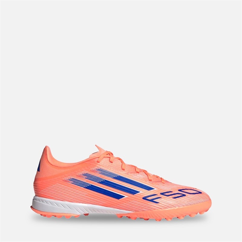 adidas Mens F50 League TF Astro Football Boots Beam Orange/Lucid Blue/Cloud White
