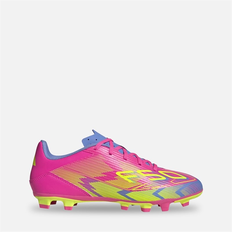 adidas Mens F50 Club FG/MG Firm Ground/Multi Ground Football Boots Lucid Pink/Lucid Lemon/Blue Fusion