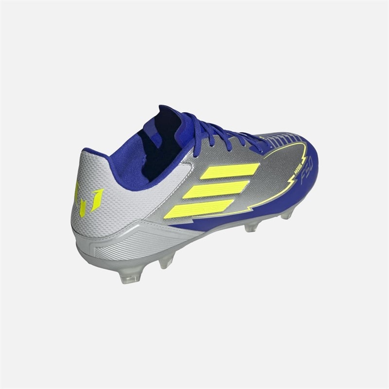 adidas Mens F50 League Messi La Vida Rapida Pack FG/MG Firm Ground/Multi Ground Football Boots Silver Metallic/Solar Yellow/Lucid Blue - Image 3