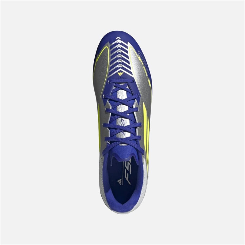 adidas Mens F50 League Messi La Vida Rapida Pack FG/MG Firm Ground/Multi Ground Football Boots Silver Metallic/Solar Yellow/Lucid Blue - Image 4