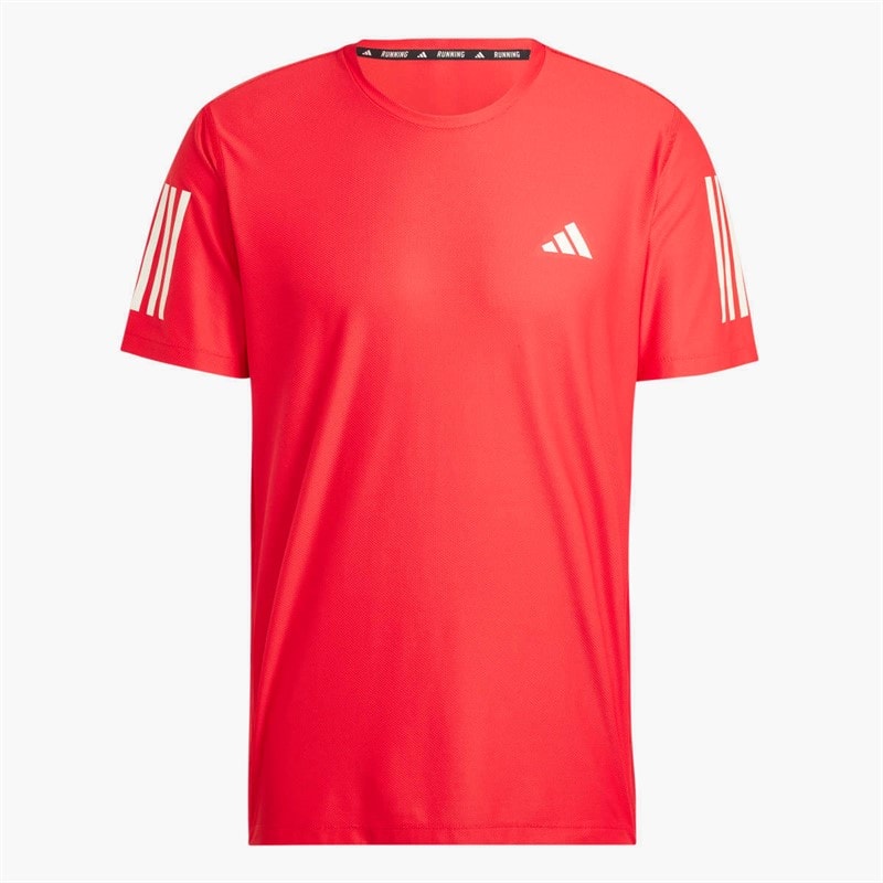 adidas Mens Own The Run Running T-Shirt Better Scarlet