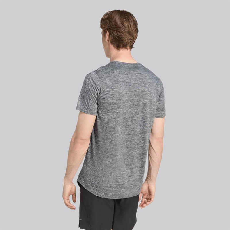adidas Mens Own The Run Melange Running T-Shirt Black/Grey Three Metallic - Image 3