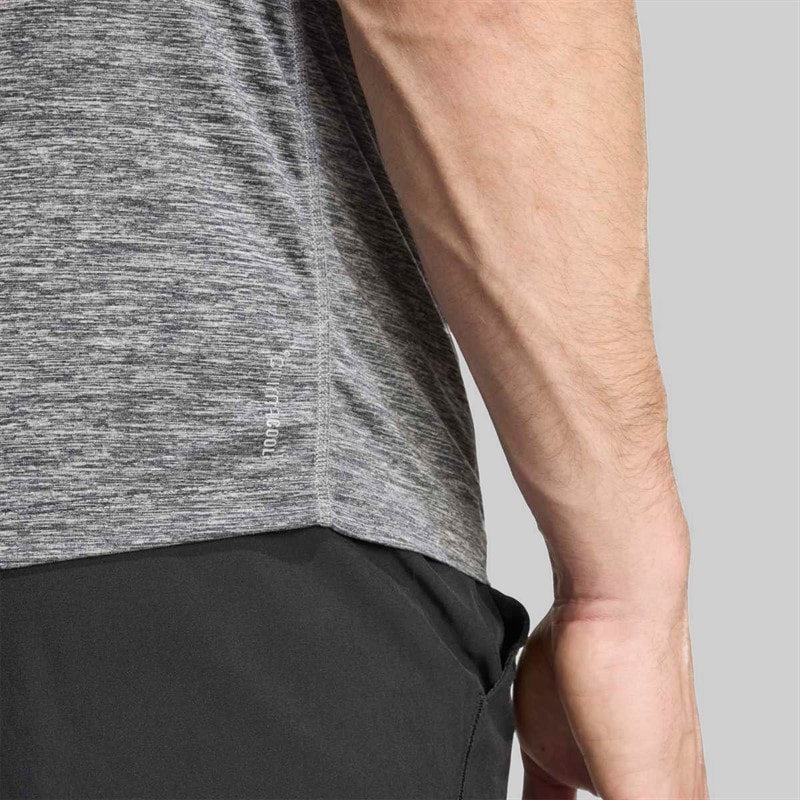 adidas Mens Own The Run Melange Running T-Shirt Black/Grey Three Metallic - Image 5