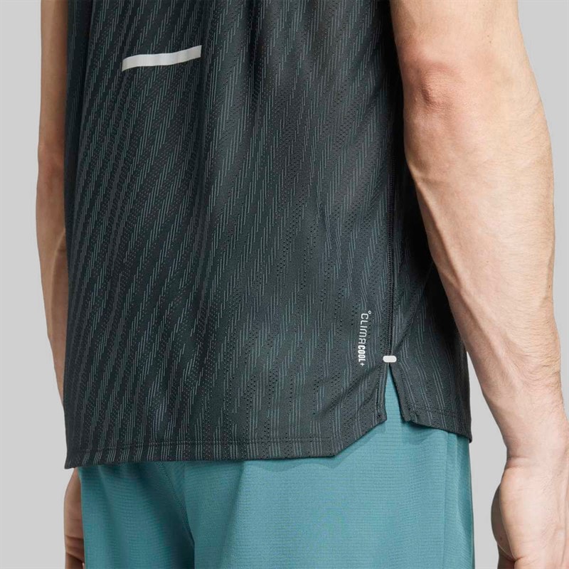 adidas Mens Adi365 Climacool+ Running Tank Black/Grey Six - Image 5