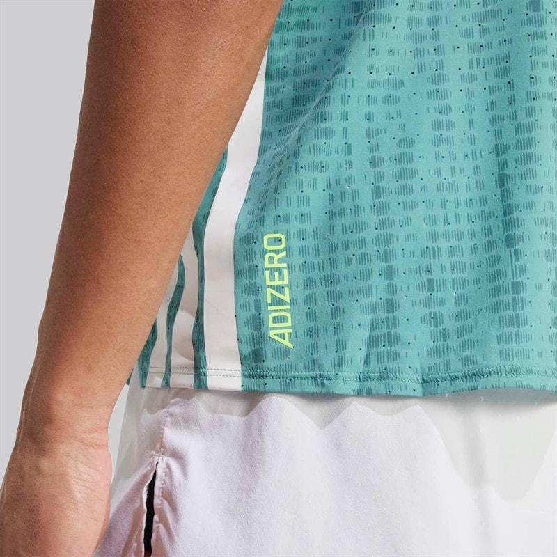 adidas Mens Adizero Running Singlet Power Teal/Preloved Teal - Image 4