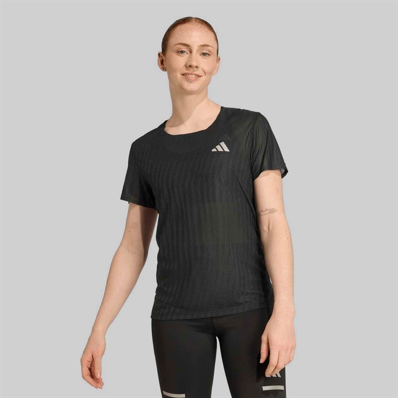 adidas Womens Adi365 Climacool+ Running T-Shirt Black/Grey Six