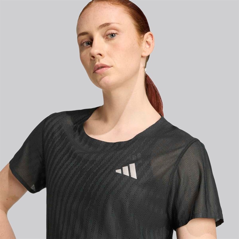 adidas Womens Adi365 Climacool+ Running T-Shirt Black/Grey Six - Image 3