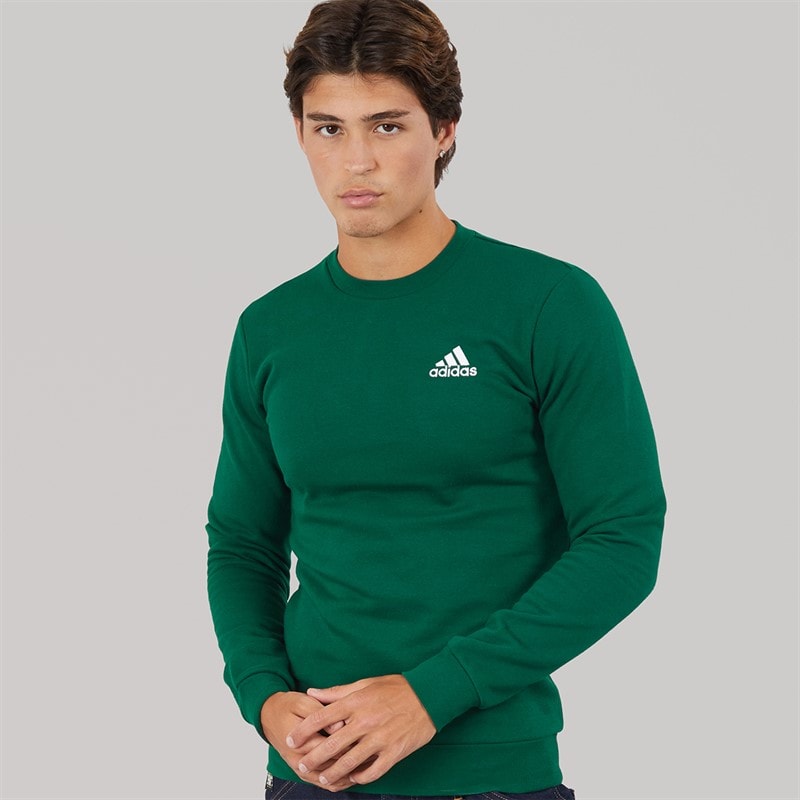 adidas Mens Essentials Crew Sweatshirt Collegiate Green