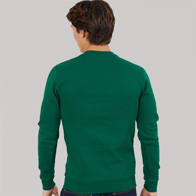adidas Mens Essentials Crew Sweatshirt Collegiate Green - Image 2