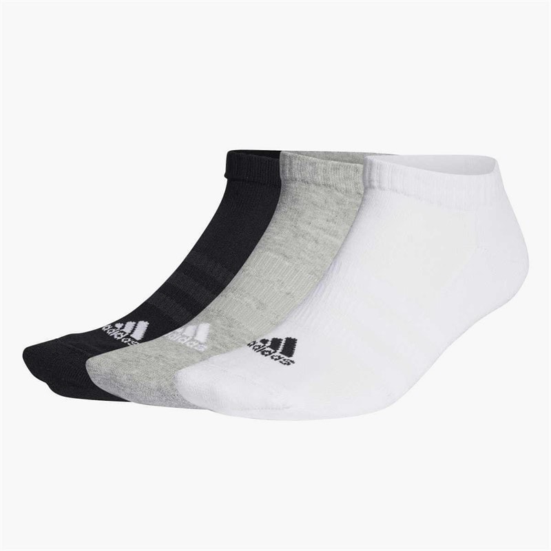 adidas Sportswear Cushioned Three Pack Low Cut Ankle Socks Grey Heather/White/Black