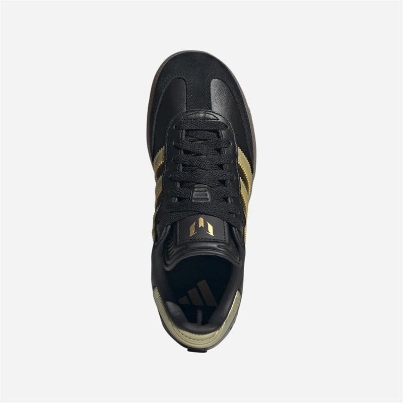 adidas Kids Samba Messi IN Indoor Football Boots Core Black/Gold Metallic/Gum - Image 4