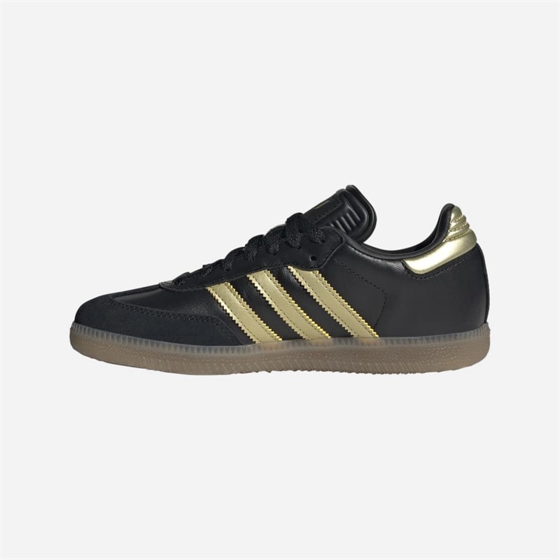 adidas Kids Samba Messi IN Indoor Football Boots Core Black/Gold Metallic/Gum - Image 5