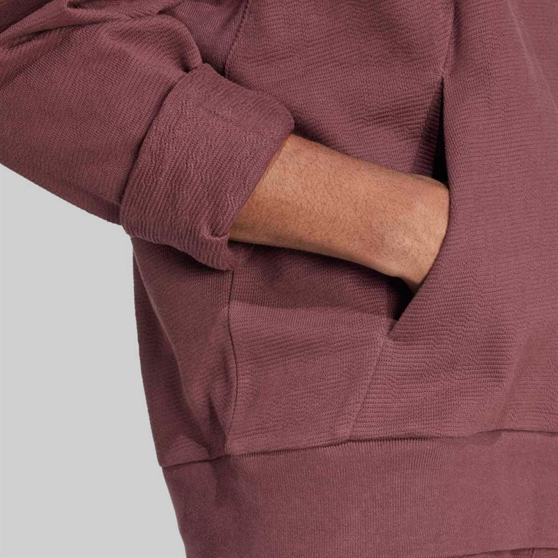 adidas Mens All SZN Cloud Jersey Hoodie Aurora Ruby/Aurora Ruby - Image 4