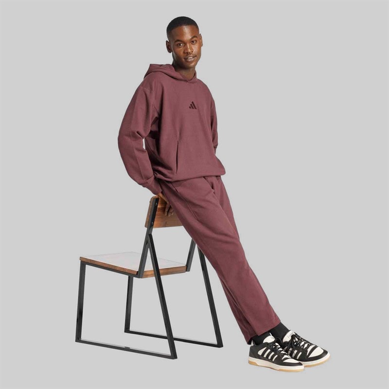 adidas Mens All SZN Cloud Jersey Hoodie Aurora Ruby/Aurora Ruby - Image 5