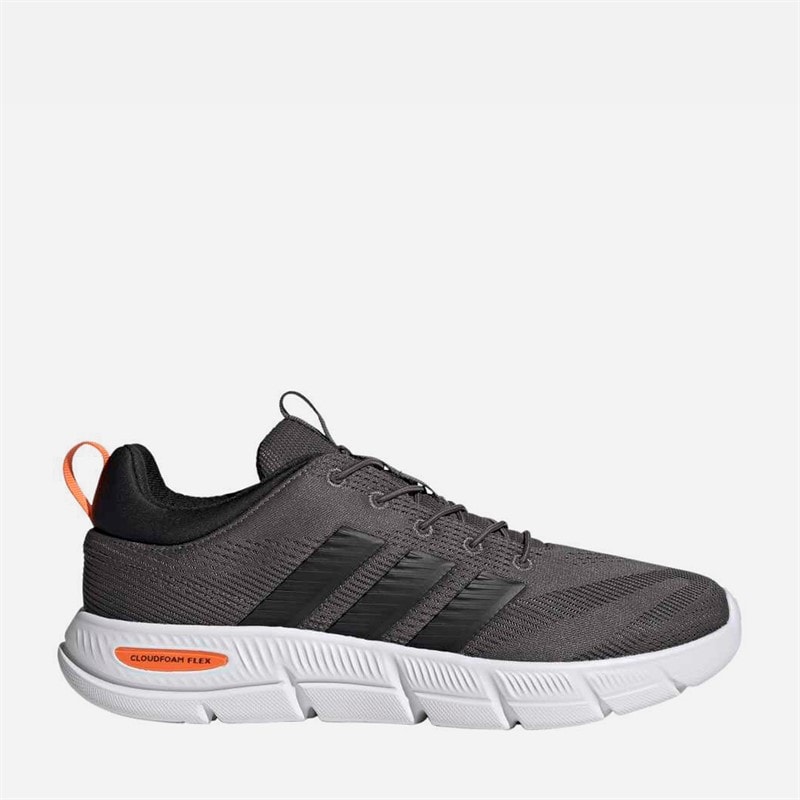 adidas Mens Cloudfoam Flex Rapidfit Trainers Charcoal/Carbon/Lucid Orange - Image 1