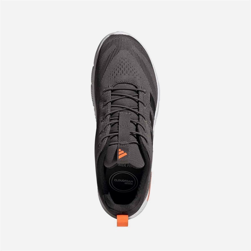 adidas Mens Cloudfoam Flex Rapidfit Trainers Charcoal/Carbon/Lucid Orange - Image 4
