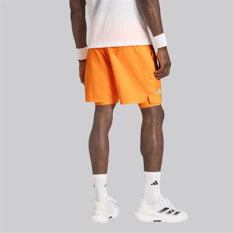 adidas Mens Club Climacool 2-In-1 Shorts Lucid Tangerine - Image 2